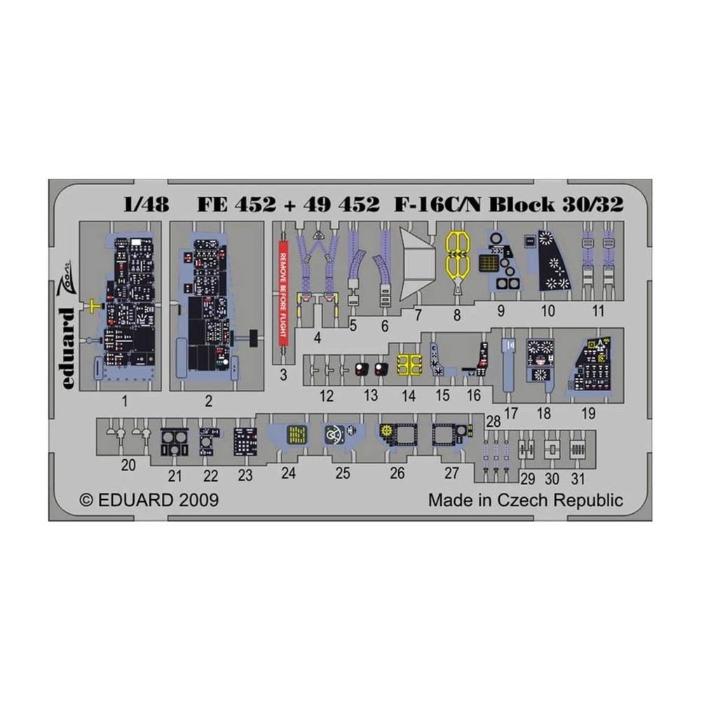 Eduard Fe452 1/48 Ölçek, F-16C/N Block 30/32 S.A. For Tam