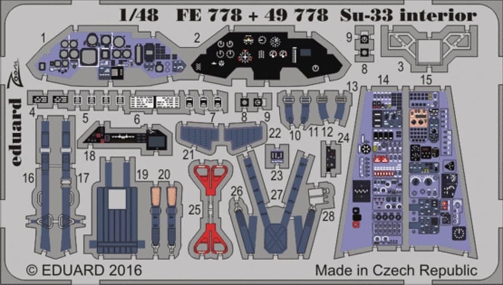 Eduard Fe778 1/48 Ölçek, Su-33 Interior For Kınetıc Maket