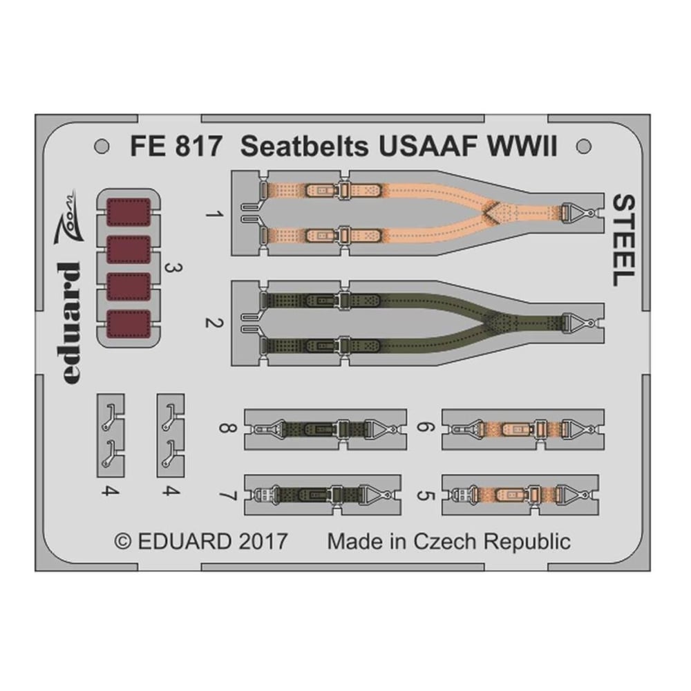 Eduard Fe817 1/48 Ölçek, Seatbelts Usaaf WWII Steel Maket