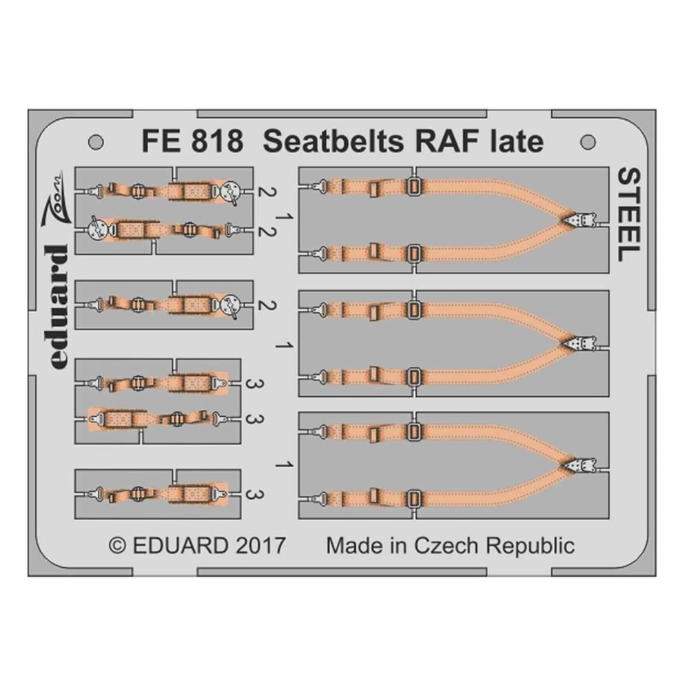 Eduard Fe818 1/48 Ölçek, Seatbelts Raf Late Steel Maket D