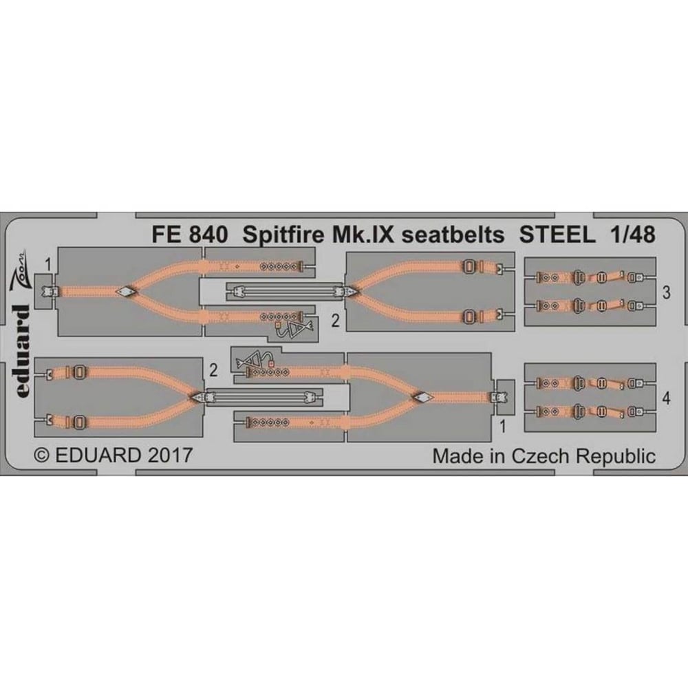 Eduard Fe840 1/48 Ölçek, Spitfire Mk.Ix Seatbelts Steel F
