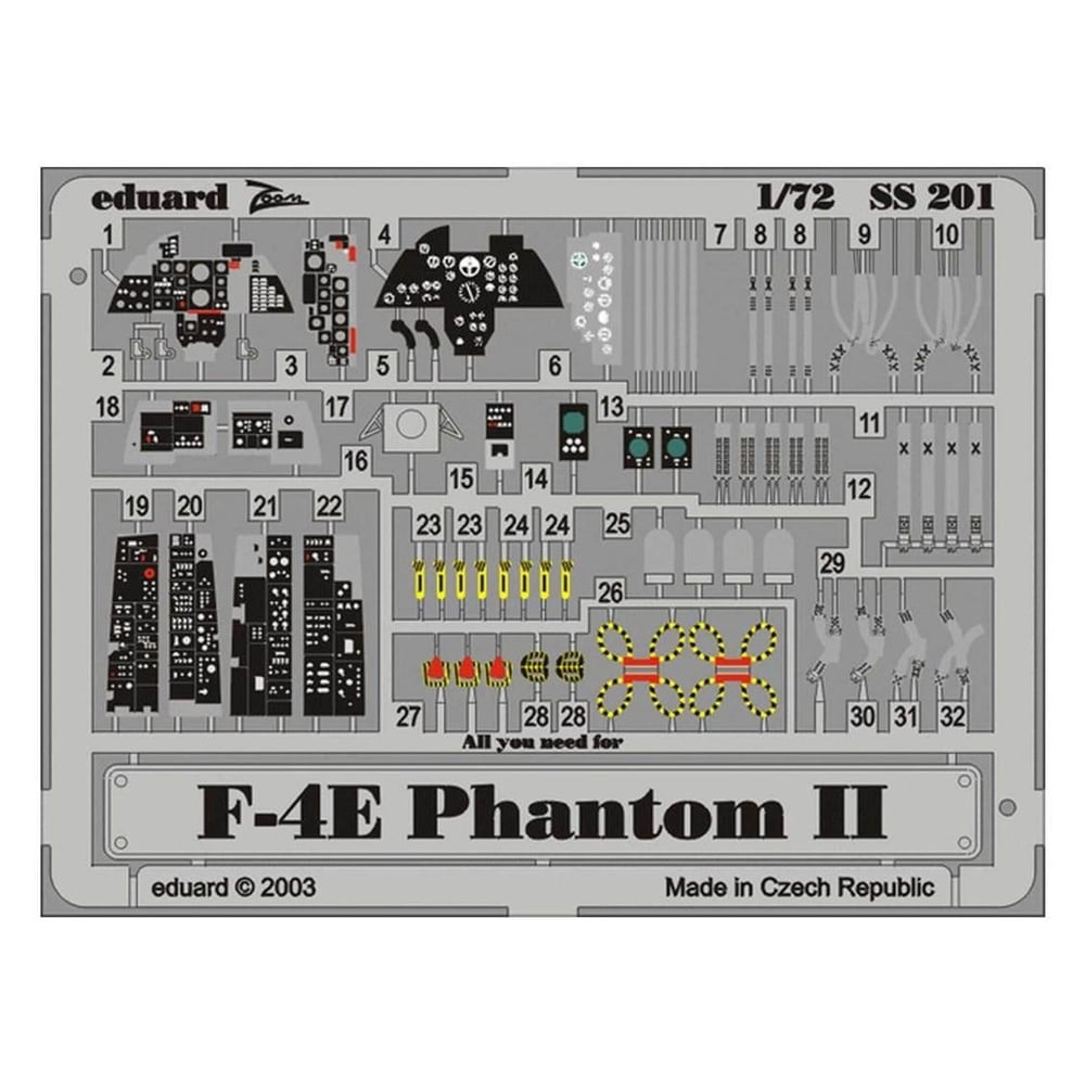 Eduard Ss201 1/72 Ölçek, F-4E For Hasegawa Maket Detay Se