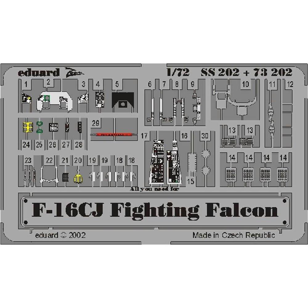 Eduard Ss202 1/72 Ölçek, F-16C For Hasegawa Maket Detay S