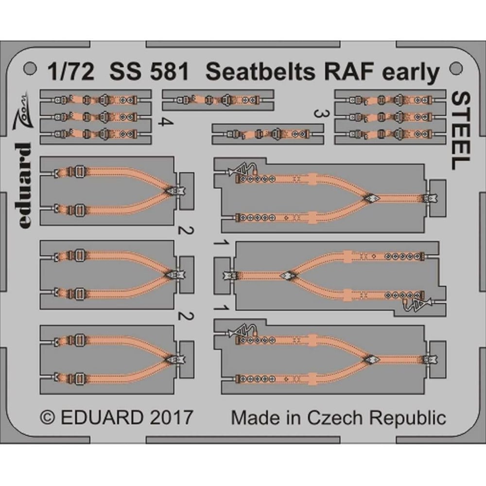 Eduard Ss581 1/72 Ölçek, Seatbelts Raf Early Steel Maket