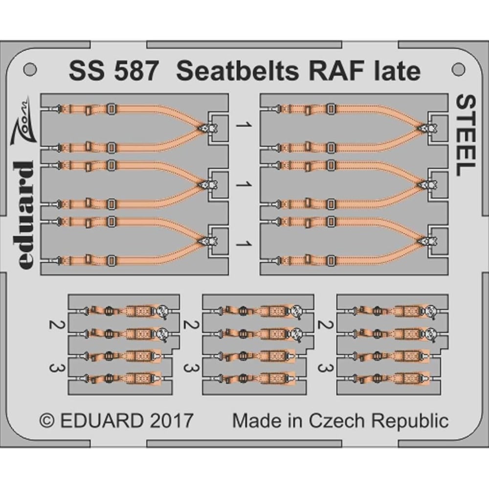 Eduard Ss587 1/72 Ölçek, Seatbelts Raf Late Steel Maket D