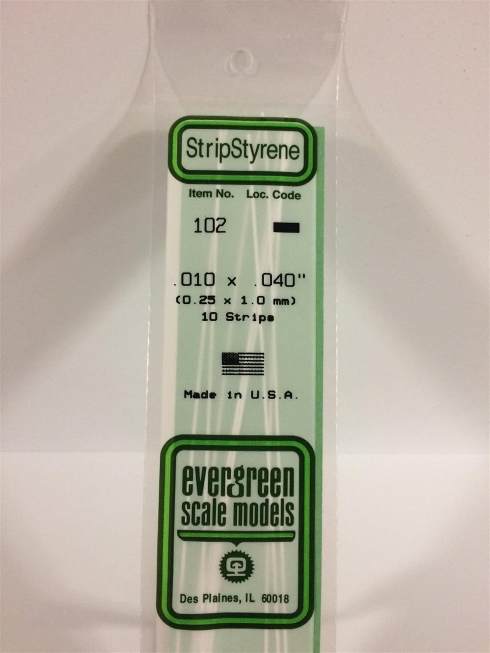 Evergreen 102 0,25*1,00*355 Mm Köşeli Çubuk-10 Adet -Beyaz