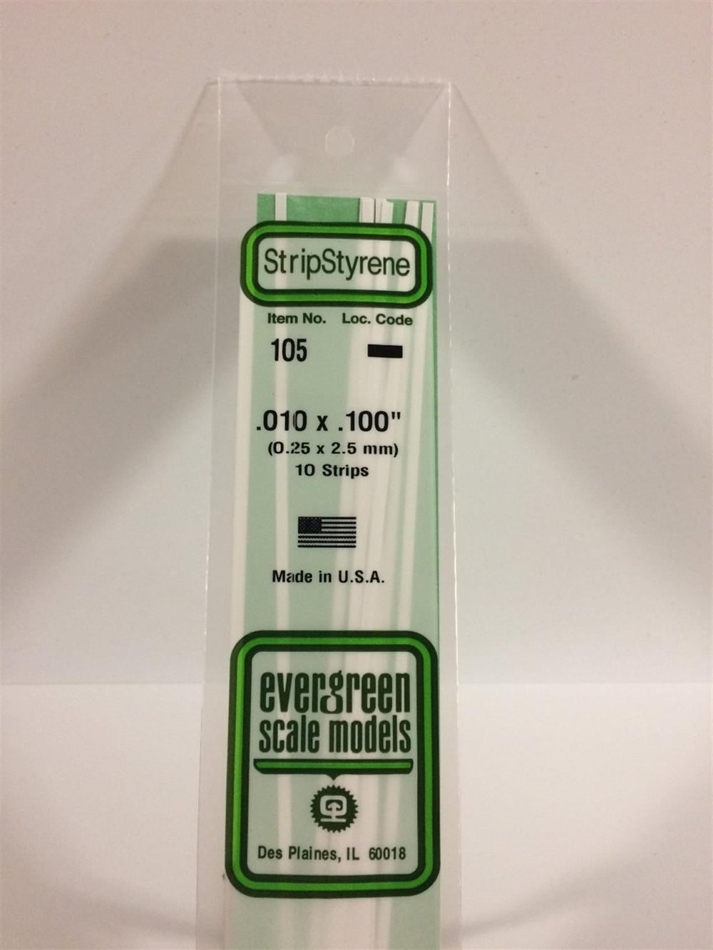 Evergreen 105 0,25*2,50*355 Mm Köşeli Çubuk-10 Adet -Beyaz