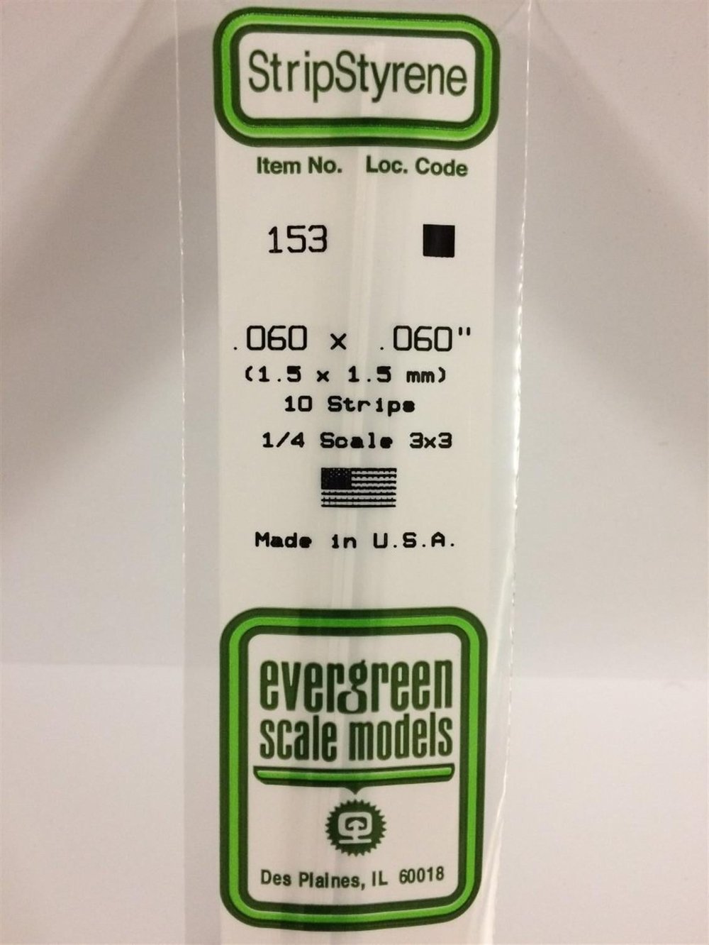Evergreen 153 1,50*1,50*355 Mm Köşeli Çubuk-10 Adet -Beyaz