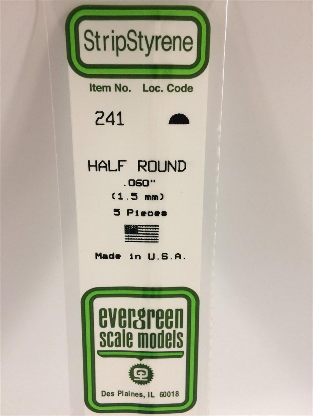 Evergreen 242 2,00*355 Mm Yarım Daıre Cubuk-4Adet -Beyaz
