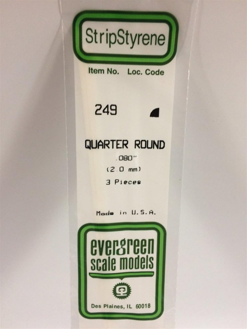 Evergreen 249 2,00*355 Mm Ceyrek Daıre Cubuk-3Adet -Beyaz