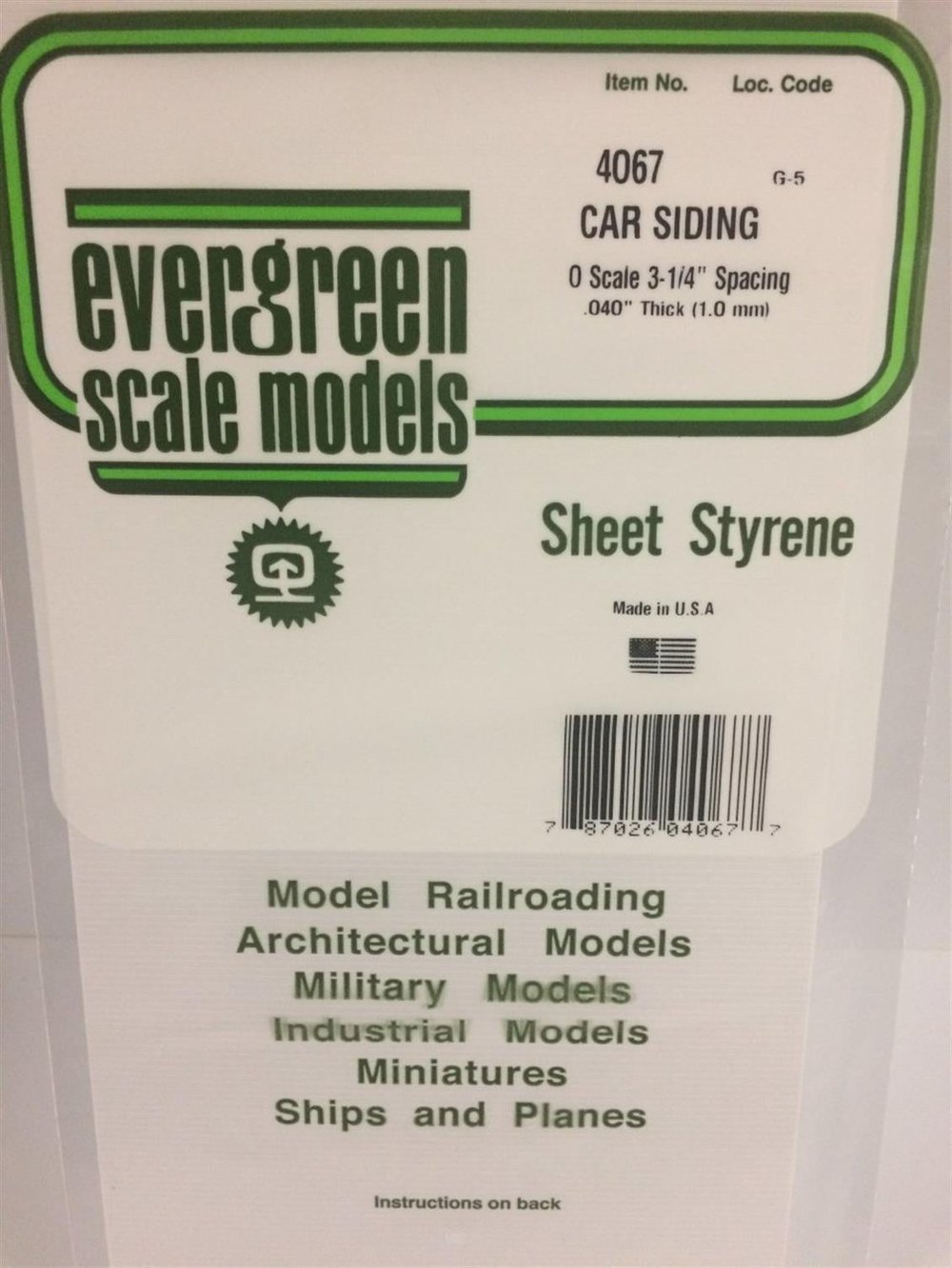 Evergreen 4067 1,0*150*300Mm Konteynır Kaplama-O Scale-1 Ade