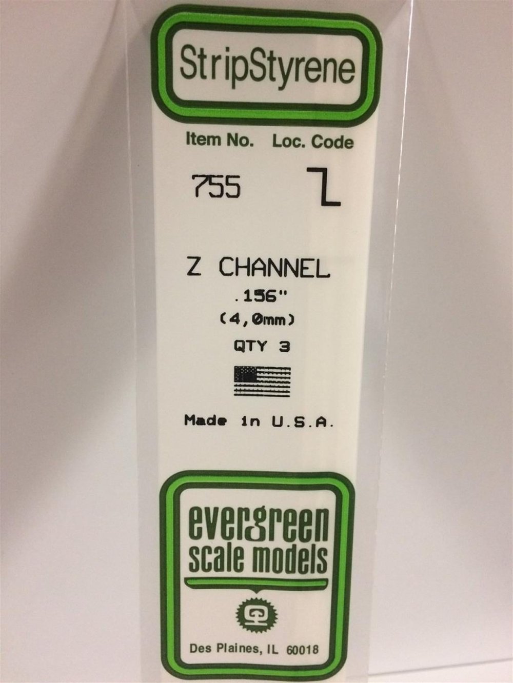 Evergreen 755 4.0X355 Mm. Z Profil Polistren Çubuk-3 Adet- Beyaz