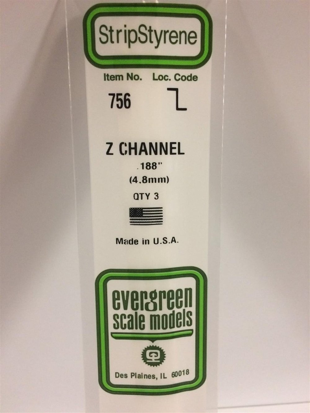 Evergreen 756 4.7X355 Mm. Z Profil Polistren Çubuk-3 Adet- Beyaz