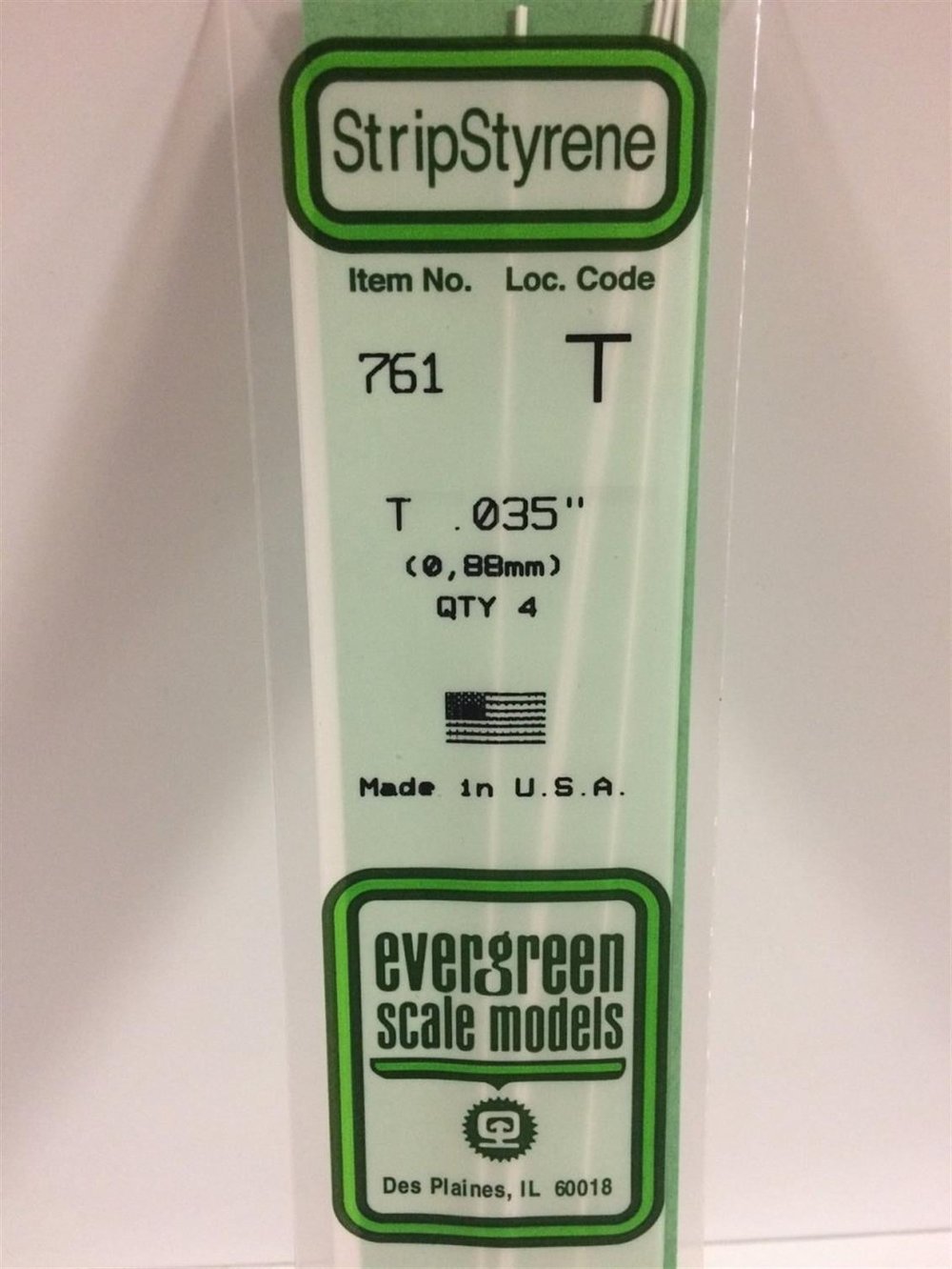 Evergreen 761 0.88X355 Mm. T Profil Polistren Çubuk-4 Adet- Beyaz