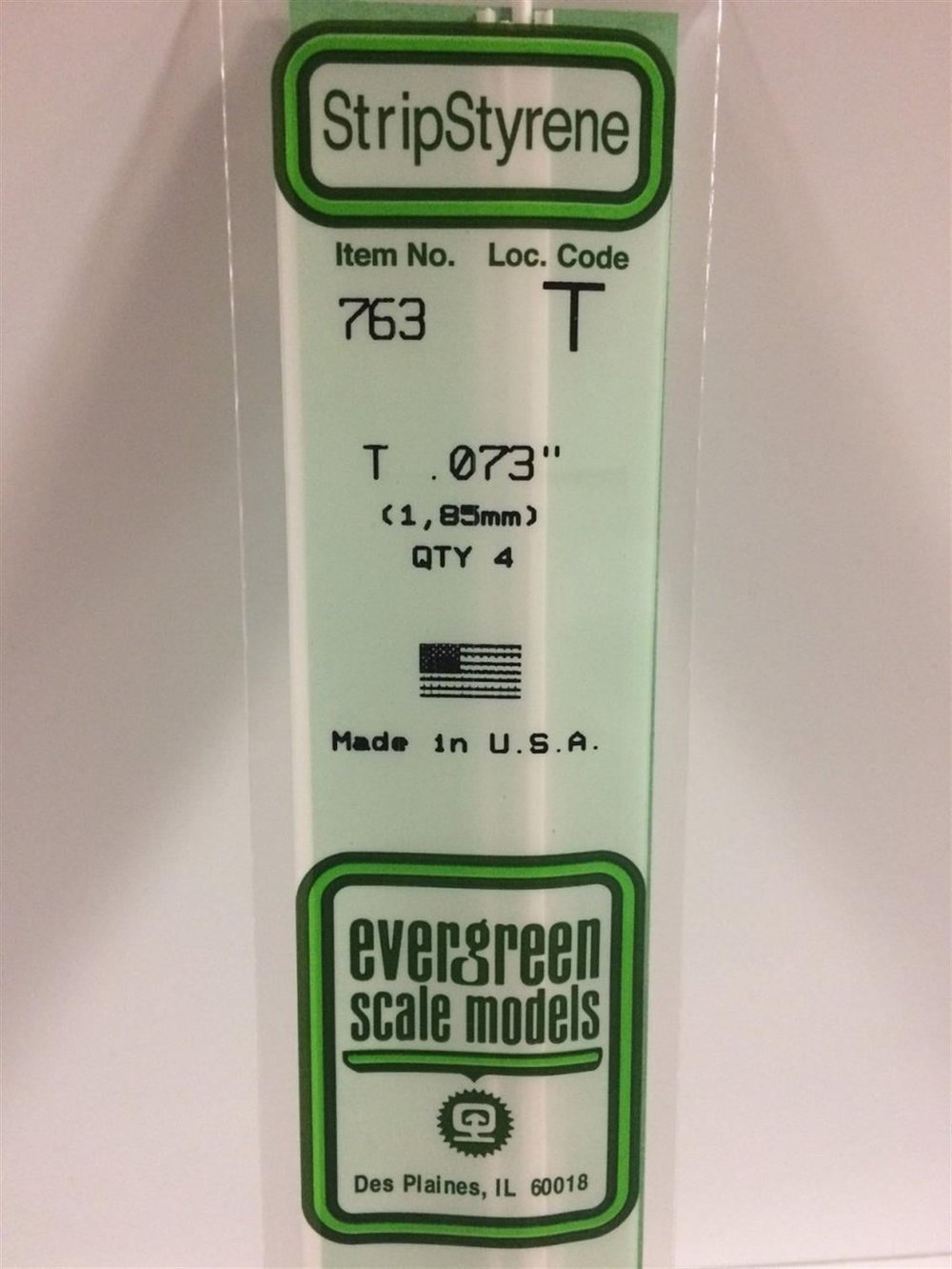 Evergreen 763 1.85X355 Mm. T Profil Polistren Çubuk-4 Adet- Beyaz