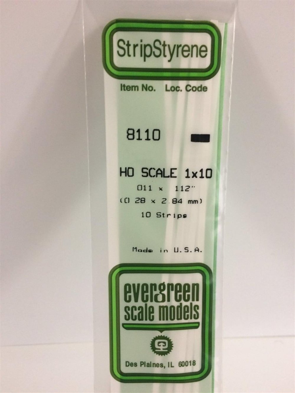 Evergreen 8110 Plastik Çıta-355Mm Boy-0,28X2,84Mm-10 Adet -B