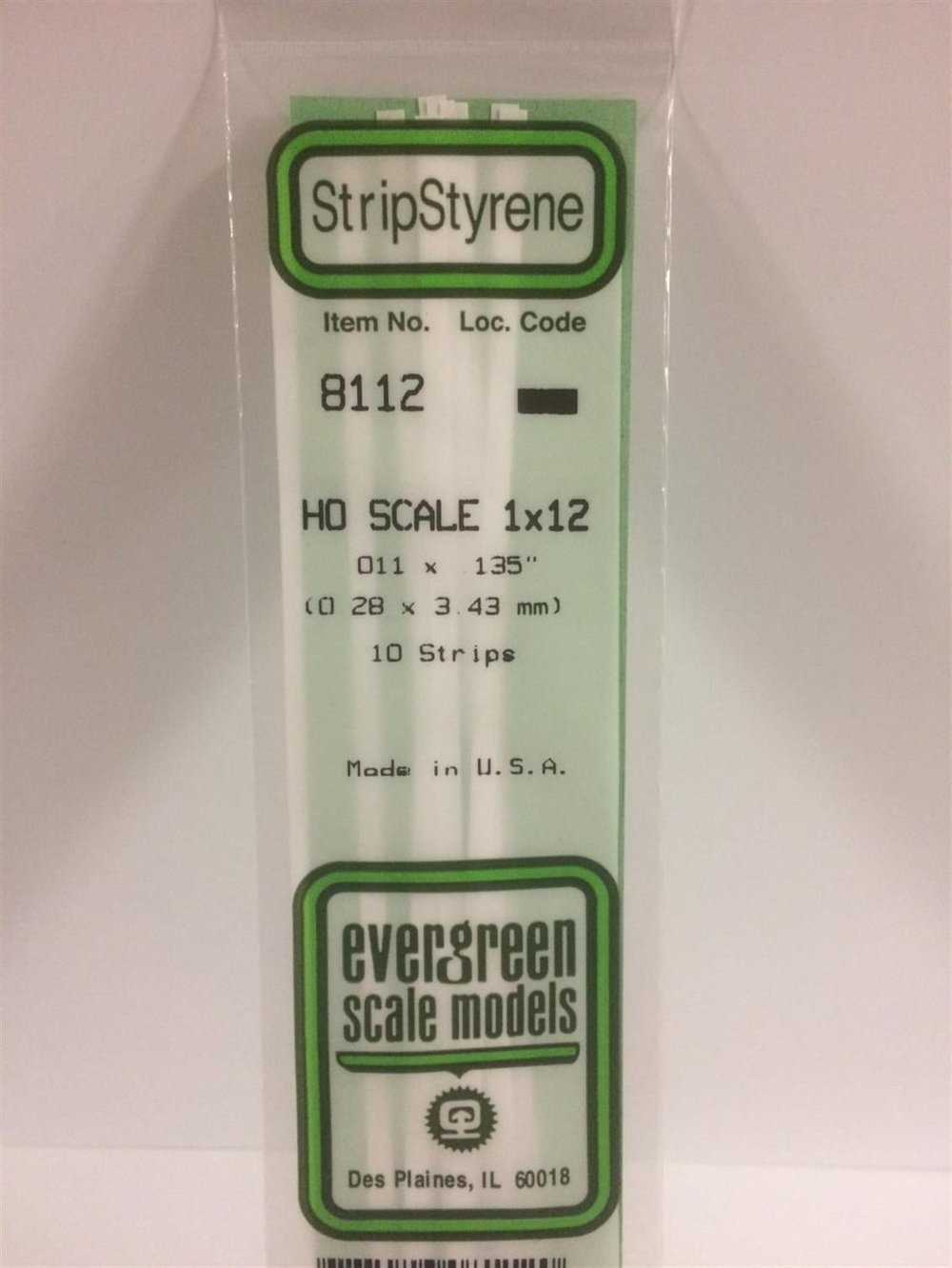 Evergreen 8112 Plastik Çıta-355Mm Boy-0,28X3,43Mm-10 Adet -B