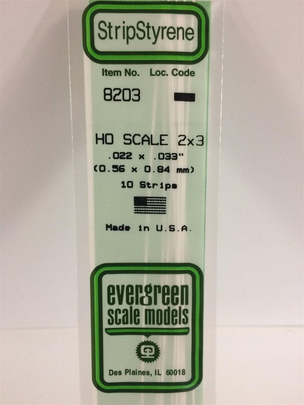 Evergreen 8203 Plastik Çıta-355Mm Boy-0,56X0,84Mm-10 Adet -B