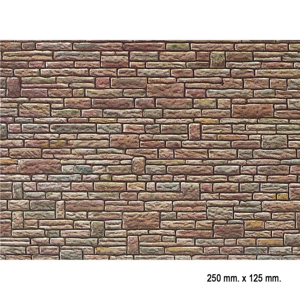 Faller 170604 1/87 Ölçek, Kahverengi Taş Duvarlı Desenli Dekor Levhası - 25 X 12,5 Cm.