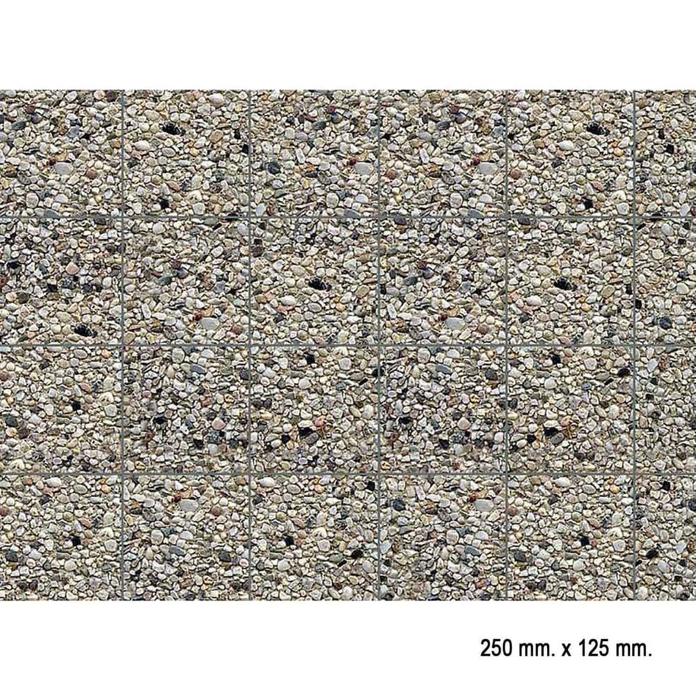 Faller 170626 1/87 Ölçek, Çimentolu Çakıltaşı Desenli Dekor Levhası - 25 X 12,5 Cm