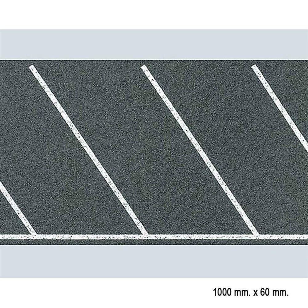 Faller 170634 1/87 Ölçek, Asfalt Araç Park Yeri Kaplaması, Diagonal Bölünmüş, 100 X 6 Cm.