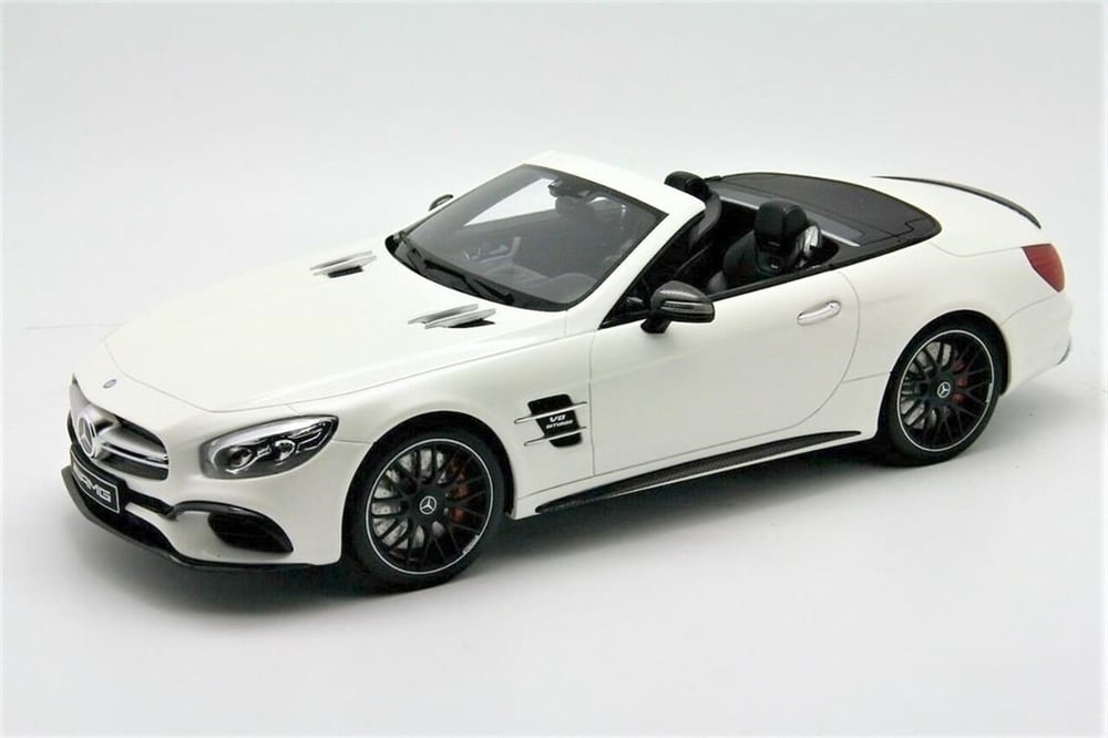 GT Spirit B66965708 1/18 Ölçek, Mercedes Benz AMG SL 63, Diamond White Bright, Sergilemeye Hazır Metal Araba Modeli