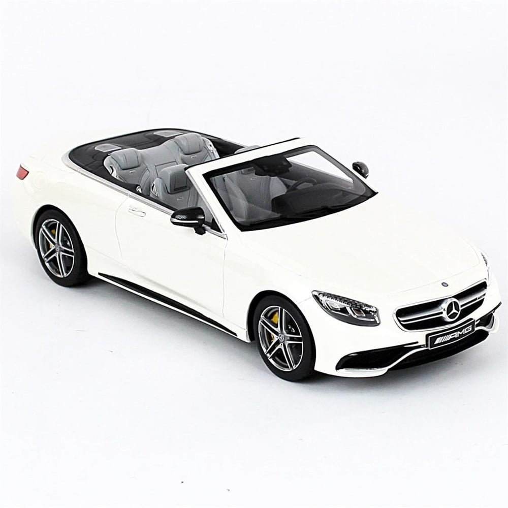 GT Spirit B66965712 1/18 Ölçek, Mercedes Benz S Class S63 AMG Cabriolet Open 2017, White Bright, Sergilemeye Hazır Metal Araba