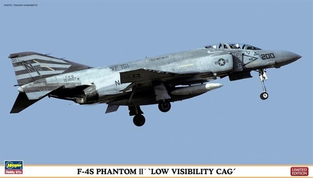 Hasegawa 1956 1/72 Ölçek, F-4S Phantom II Low Visivility Cag (Limited Edition), Savaş Uçağı Plastik Model Kiti