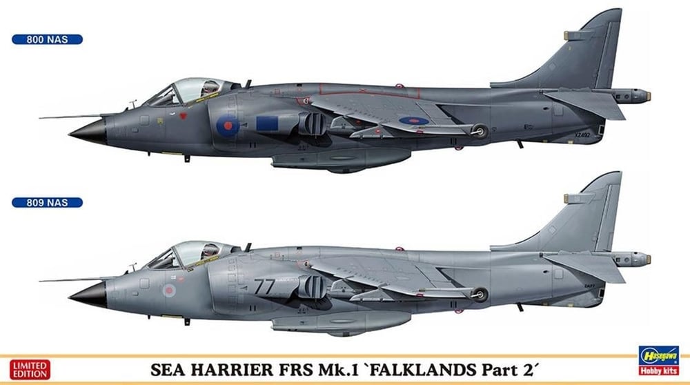 Hasegawa 2253 1/72 Ölçek, Sea Harrier FRS Mk.1 (Falklands Part 2) (Two kits in the box), Savaş Uçağı Plastik Model Kiti