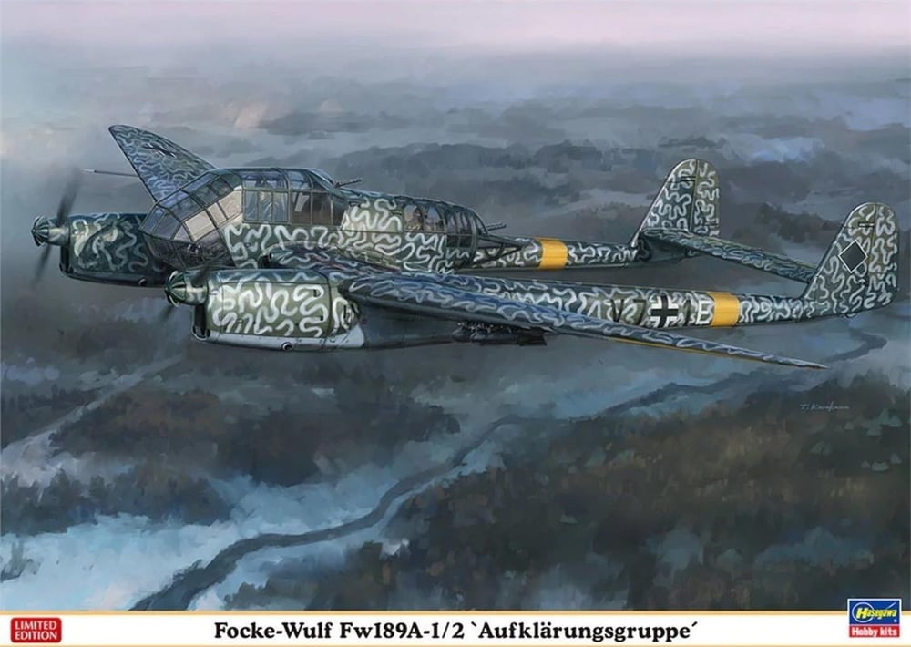 Hasegawa 2275 1/72 Ölçek, Focke Wulf Fw189A 1/2 Aufklärungsgruppe (Limited Edition), Savaş Uçağı Plastik Model Kiti