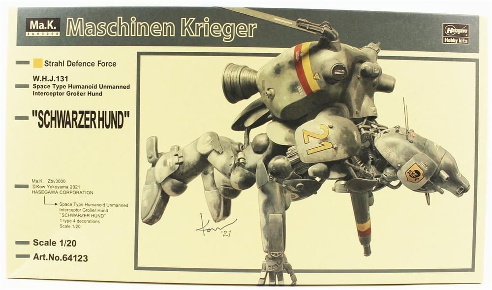 Hasegawa 64123 1/20 Ölçek, Schwarzer Hund W.H.J.131 Space Type Humanoid Unmanned Interceptor, Maschinen Krieger Serisi, Bilim K
