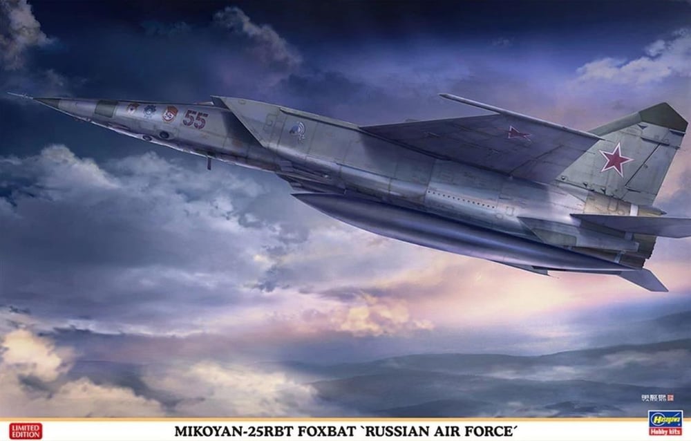 Hasegawa 7462 1/48 Ölçek, Mikoyan-25RBT Foxbat (Rus Hava Kuvvetleri), Savaş Uçağı (Limited Edition) Plastik Model Kiti