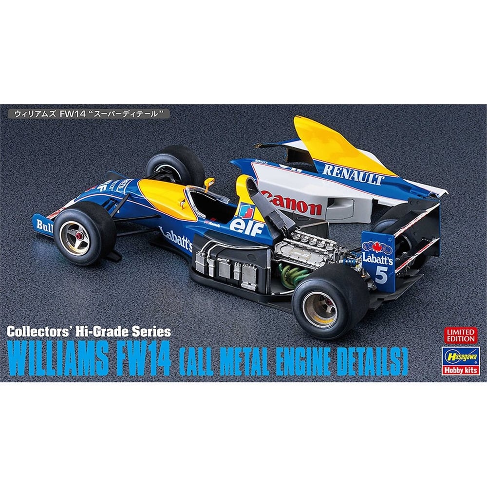 Hasegawa CH56 51156 1/24 Ölçek, Williams FW14 (Metal Motor Detaylı), Formüla Aracı Plastik Model Kiti