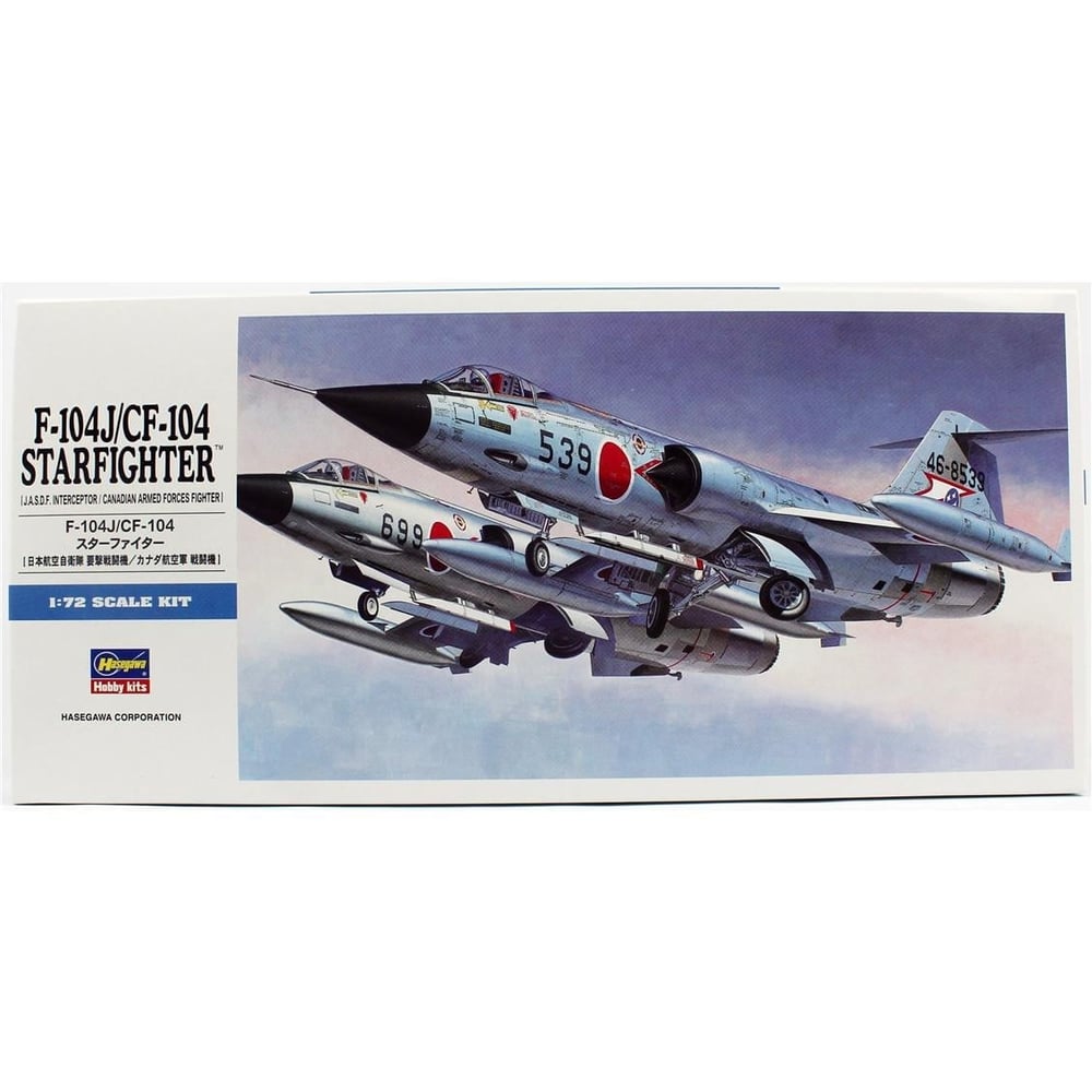 Hasegawa D16 446 1/72 Ölçek, F-104J/CF-104 Starfighter (JASDF/CANADA).Savaş Uçağı Plastik Model Kiti