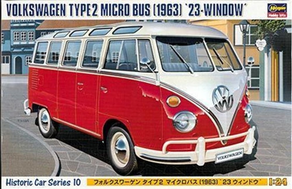 Hasegawa HC10 21210 1/24 Ölçek, Volkswagen Type 2 1963, Minibüs Plastik Model Kiti
