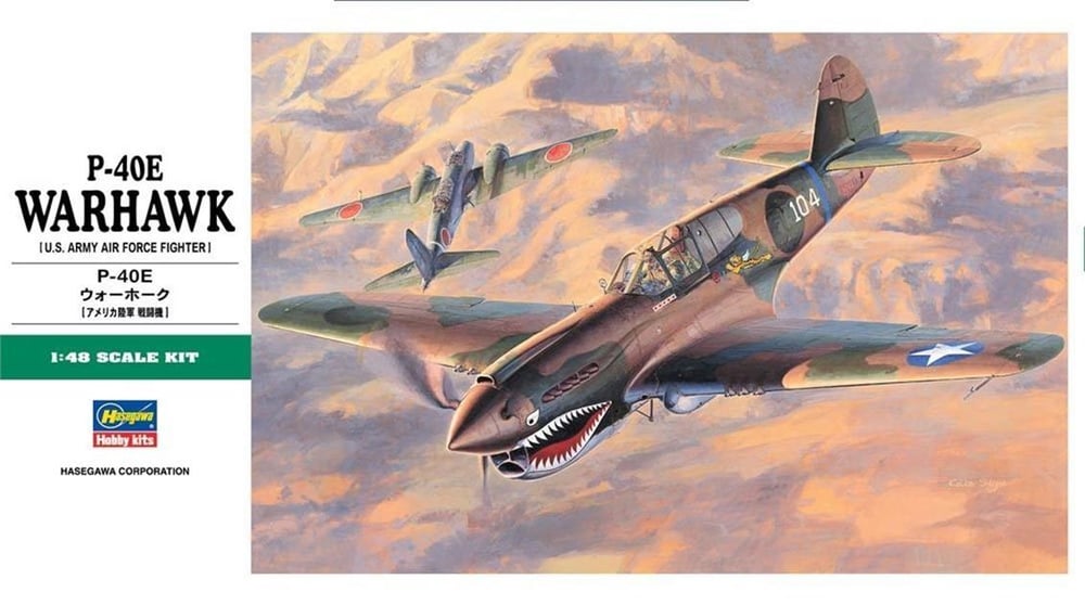 Hasegawa JT86 9086 1/48 Ölçek, P-40E Warhawk, Savaş Uçağı Plastik Model Kiti