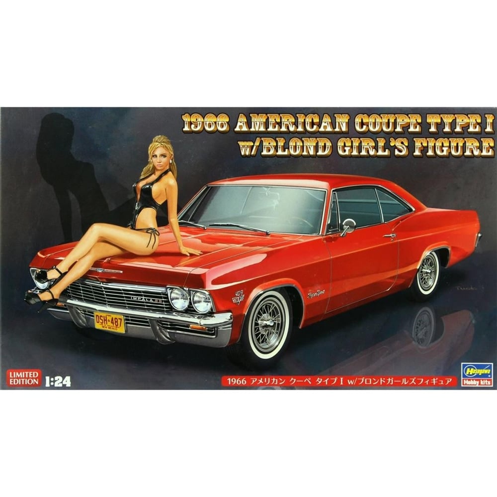 Hasegawa SP402 52202 1/24 Ölçek, Chevrolet American Coupe 1966 Otomobil Plastik Model Kiti