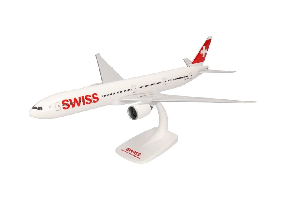 Herpa 610698-001 1/200 Ölçek, Swiss International Air Lines Boeing 777-300ER, Snapfit, Sergilemeye Hazır Model Yolcu Uçağı