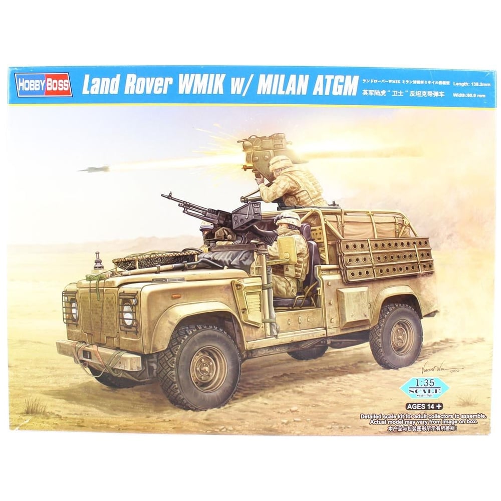 HobbyBoss 82447 1/35 Ölçek, Land Rover WMIK w/MILAN ATGM, Askeri Cip, Plastik Model Kiti