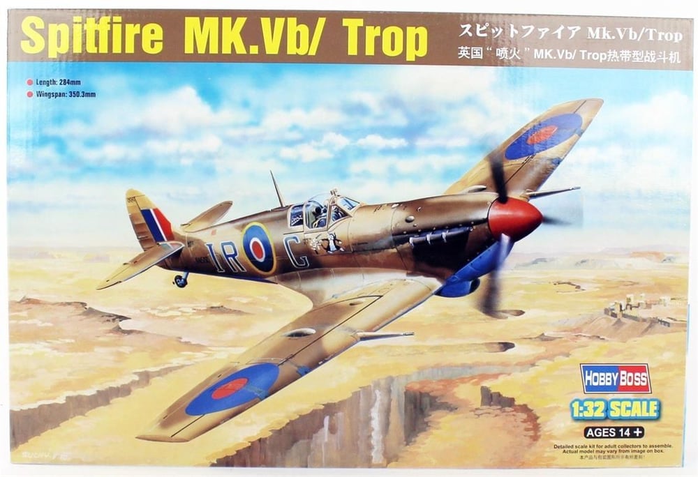 HobbyBoss 83206 1/32 Ölçek, Spitfire MK.Vb/Trop Savaş Uçağı, Plastik Model Kiti