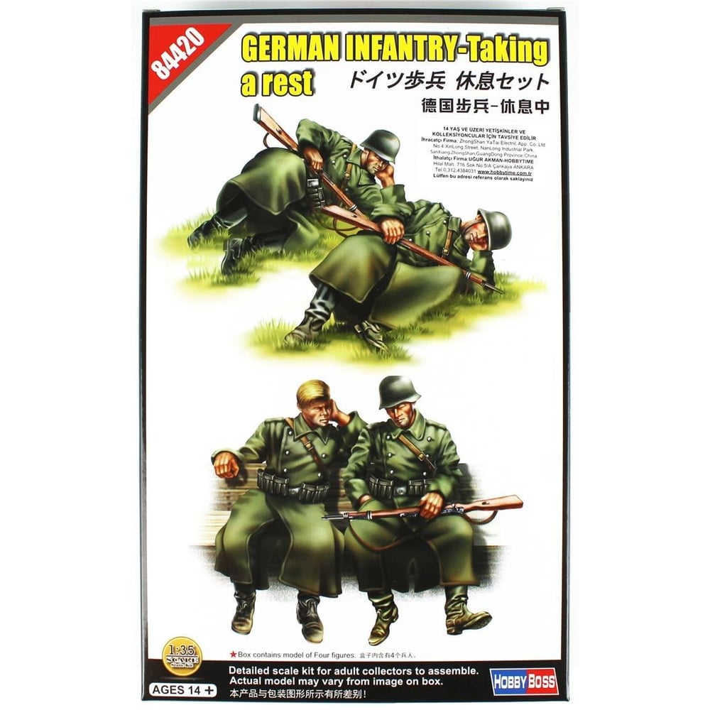 HobbyBoss 84420 1/35 Ölçek, Alman Piyadeleri (İstirahatte), Plastik Figür Kiti