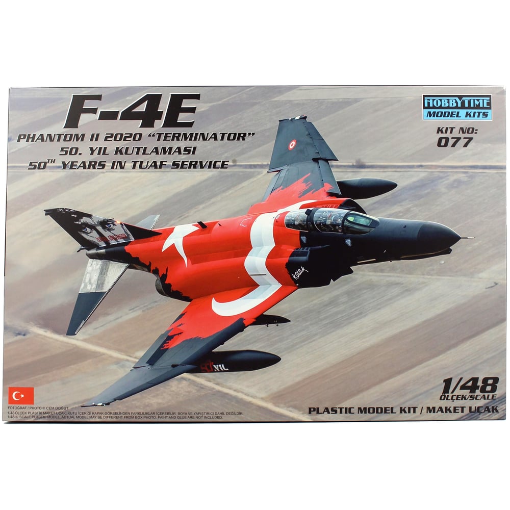 Hobbytime 077 1/48 Ölçek, F-4E Phantom II, Terminatör, 50.Yıl Kutlaması, Plastik Model Kiti