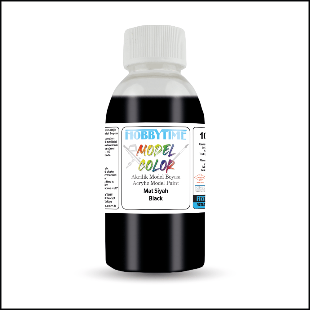 Hobbytime 473 100 ml. Mat Siyah (Black ), Akrilik Model Boyası