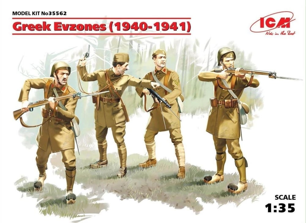 ICM 35562 1/35 Ölçek, Greek Evzones 19401941 4 figures