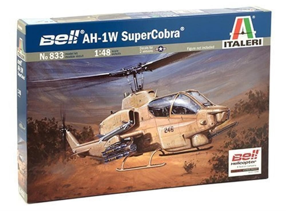 Italeri 0833S 1/48 Ölçek, Bell AH-1W Super Cobra Askeri Helikopter, Plastik Model kiti