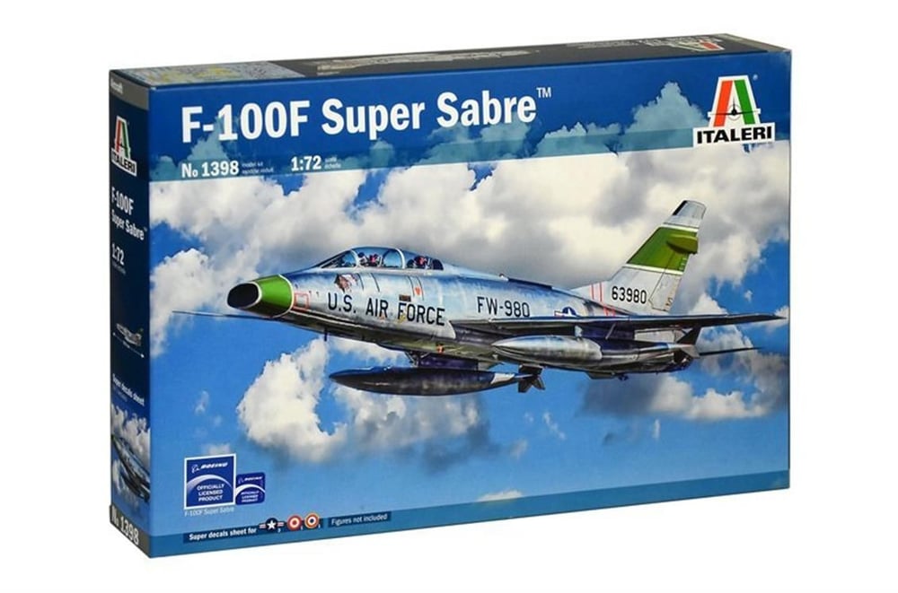 Italeri 1398S 1/72 Ölçek, F-100F Super Sabre Savaş Uçağı, Plastik Model kiti