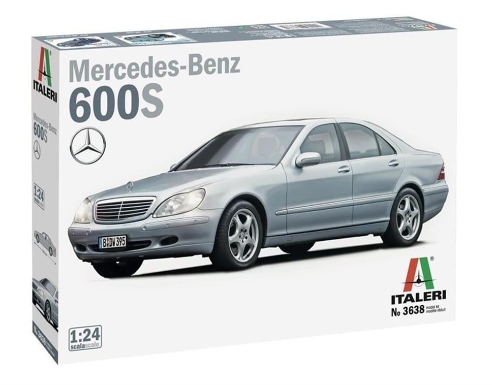 Italeri 3638S 1/24 Ölçek, Mercedes-Benz 600S Araba, Plastik Model kiti
