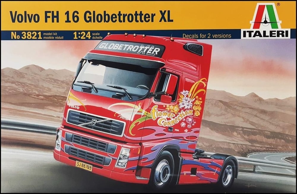 Italeri 3821S 1/24 Ölçek, Volvo FH 16 Globetrotter XL Çekici, Plastik Model kiti