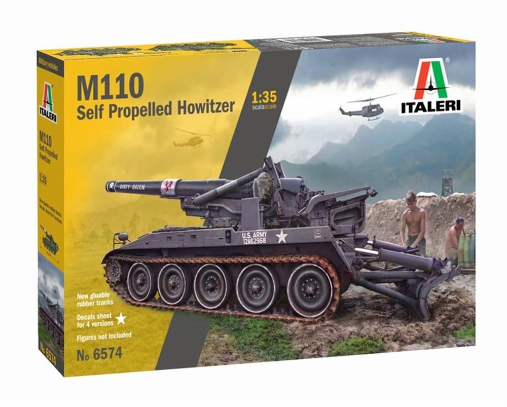 Italeri 6574S 1/35 Ölçek, M110 Kundağı Motorlu Obüs, Plastik Model kiti