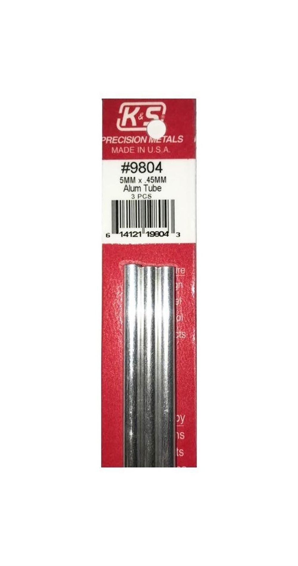 K&S 9804 Round Alumınum Tubes-5Mm Odx.45Mm Wallx300Mm-